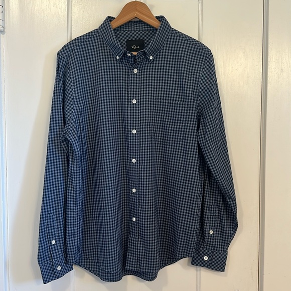 Rails NWT Reid in Navy Cornflower Check | Size Medium - Mens - Picture 3 of 9